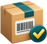 Amazon FBA prep box with labeling checkmark icon